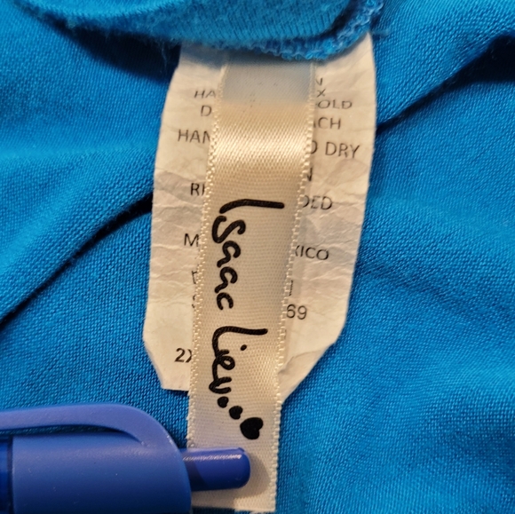 Isaac Lieu Short Sleeve Knotted Tee Size  2XL Blue - Picture 3 of 4